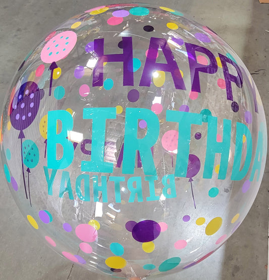Winner Party 18" Happy Birthday Bubble Balloon