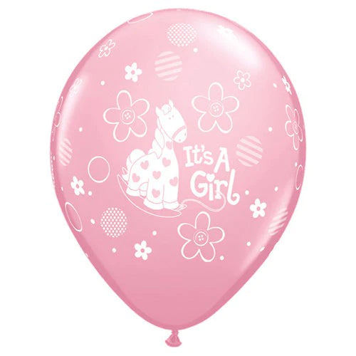 Qualatex 11" It's A Girl Soft Pony Late Balloon 50ct
