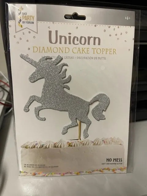 Unicorn Diamond Cake Topper 1ct