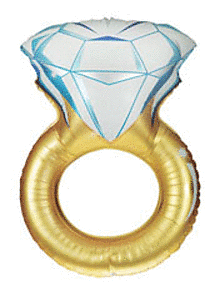 Betallic 37"Gold  Wedding Ring Balloon