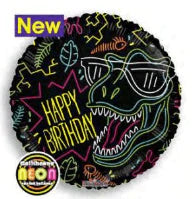 Conver USA 18" Neon Cool Dinosaur Gellibean Balloon