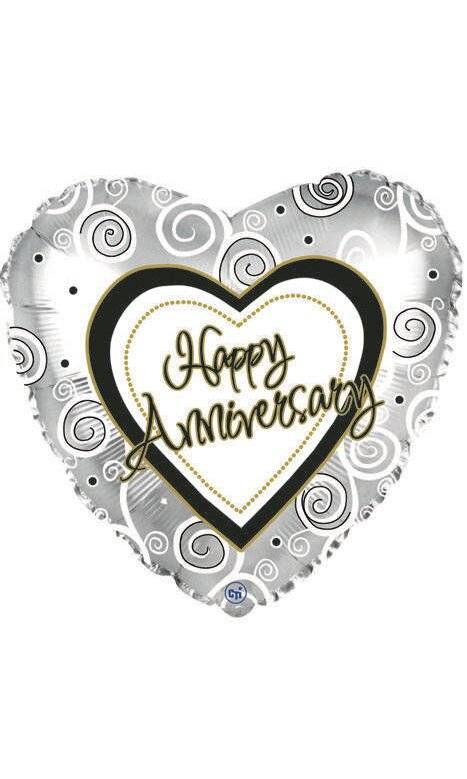CTI 18" Happy Anniversary Balloon White Heart Balloon