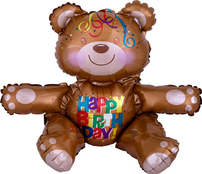 Anagram 19" Happy Birthday Bear Foil Balloon