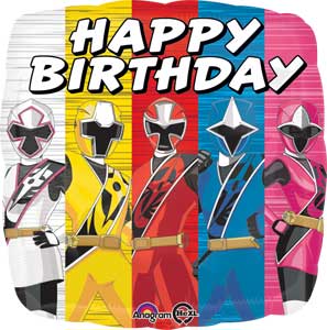 Anagram 18" Power Rangers Happy Birthday - Foil Balloon