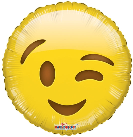 Conver USA 18" Wink Emoji Yellow Balloon