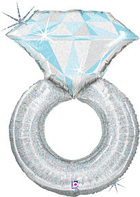 Betallic 38" Platinum Wedding Ring Foil Balloon