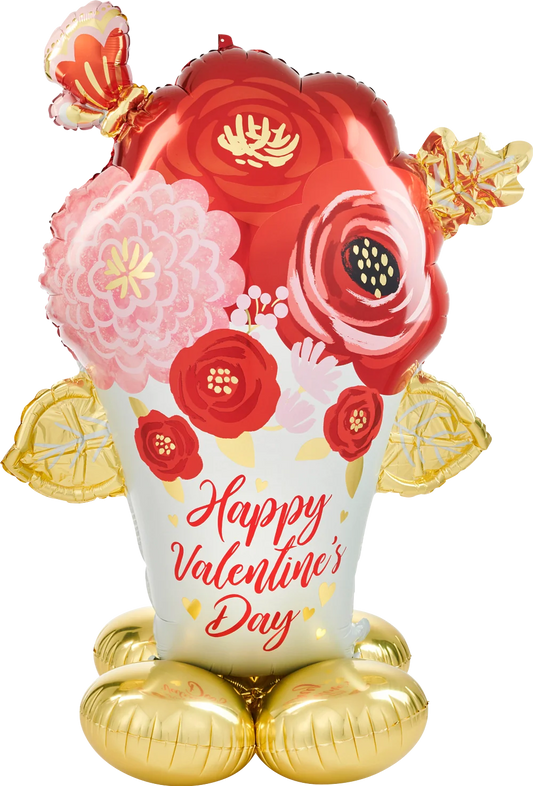 Anagram 53" Happy Valentine's Day Airloonz Flower Bouquet Balloon