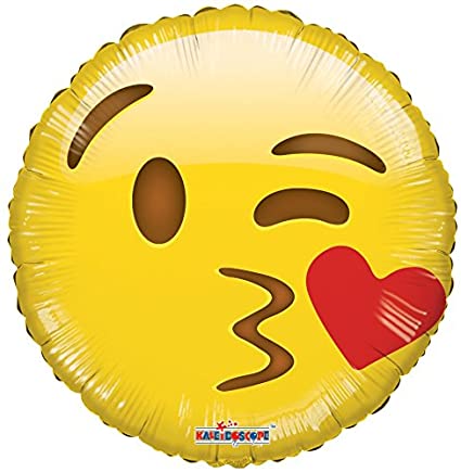 Conver USA 18" Kissing Emoji Yellow Balloon