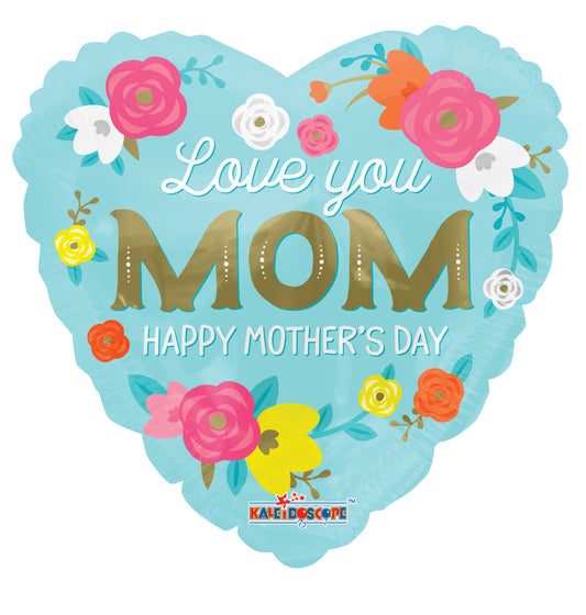 Conver USA 18″ Love You Mom Flowers Balloon-Pk