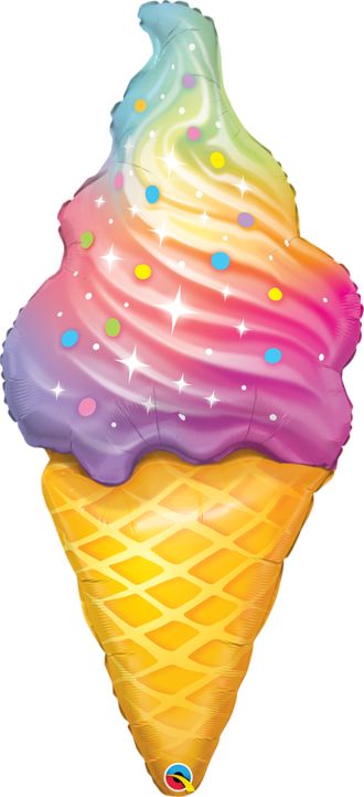 Qualatex 45" Rainbow Ice Cream Balloon