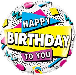Qualatex 18" Happy Birthday to You Retro Balloon