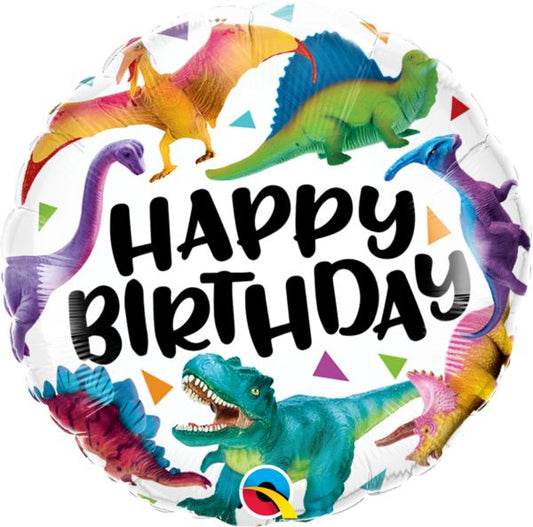 Qualatex 18" Happy Birthday Dinosaurs Balloon