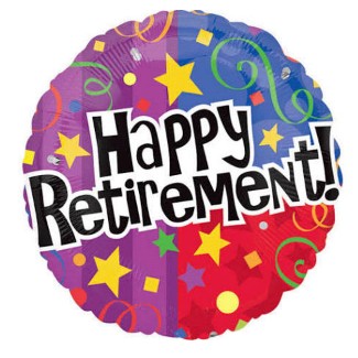 ValueLine 18" Happy Retirement Swirls Foil Balloon