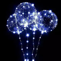 24" Bobo Clear Balloon with LED White lights 1ct