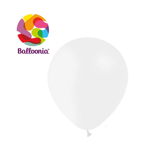 Balloonia 5" Latex Metallic White 100ct