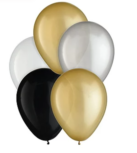 Amscan 5" Luxe 3-Color Mix Balloons 25ct