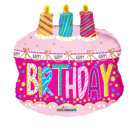 ConverUSA 28" Happy Birthday Pink Cake Balloon