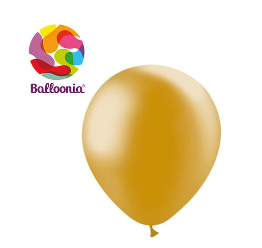 Balloonia 5" Latex Metallic Gold 100ct