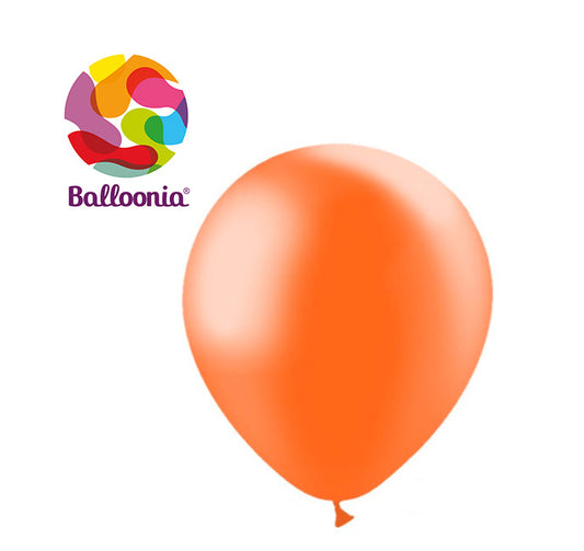Balloonia 12" Latex Metallic Orange 50ct