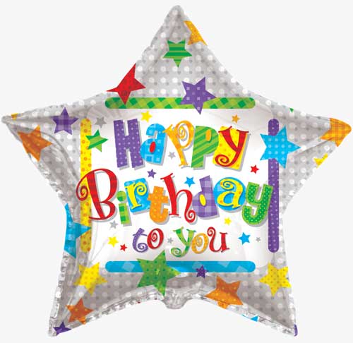 Conver USA 36" Happy Birthday Star Foil Balloon