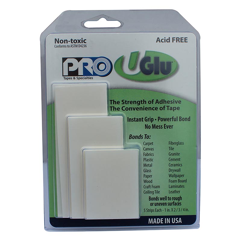 Uglu Adhesive Strips 250/Box - Mess Free Instant