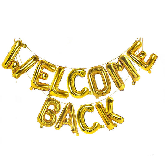 Winner Party 16" Gold Welcome Back Balloon Banner