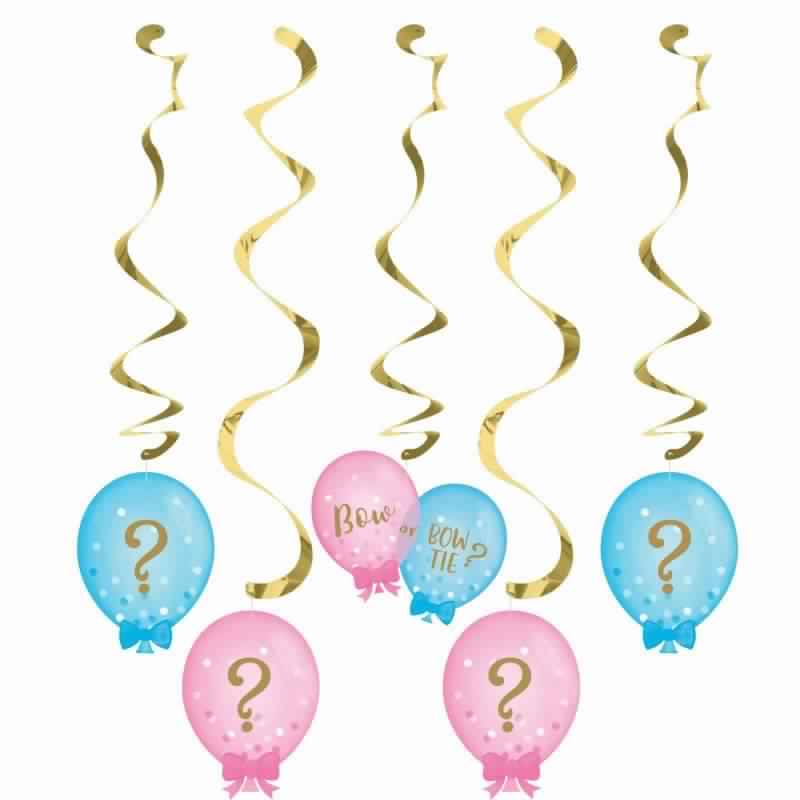 Gender Reveal Balloons Dizzy Danglers 5ct