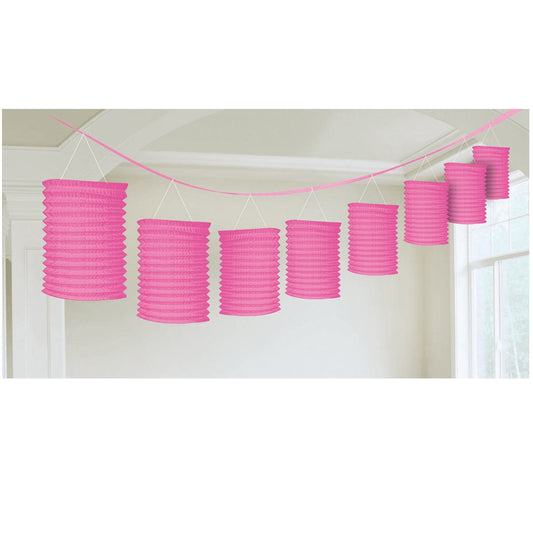 Pink Paper Lantern Garland 12ft
