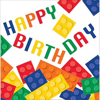 HBD Block Party Lunch Napkins 16ct