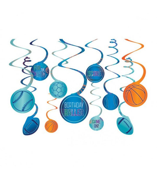 Birthday Baller Swirl Decorations