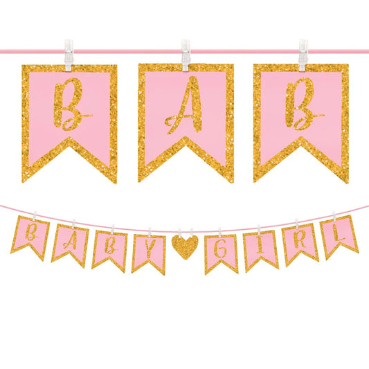 Baby Girl Clothespin Letter Banner 12ft