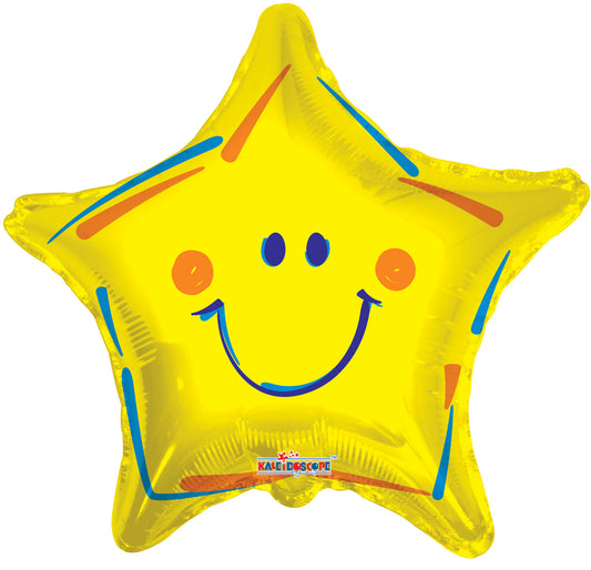 ConverUSA 18" Yellow Smiley Star Balloon