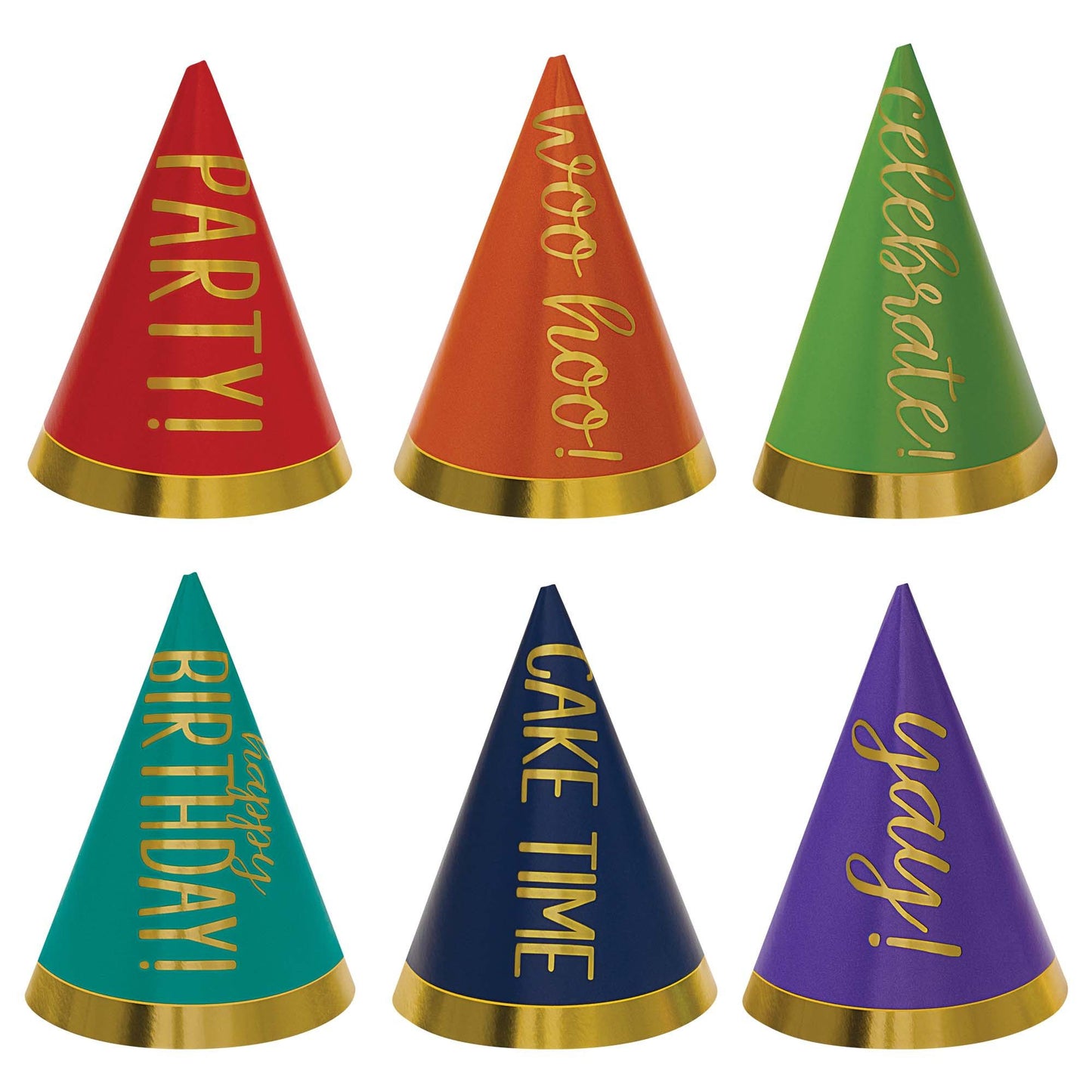 Birthday Accessories Rainbow Mini Cone Hats 12pc