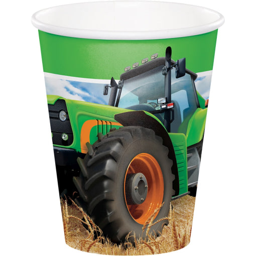 Tractor Time 9oz Paper Cups 8ct