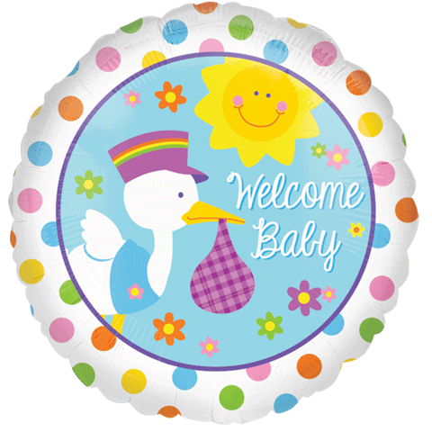 ValueLine 18" Welcome Baby Stork Balloon