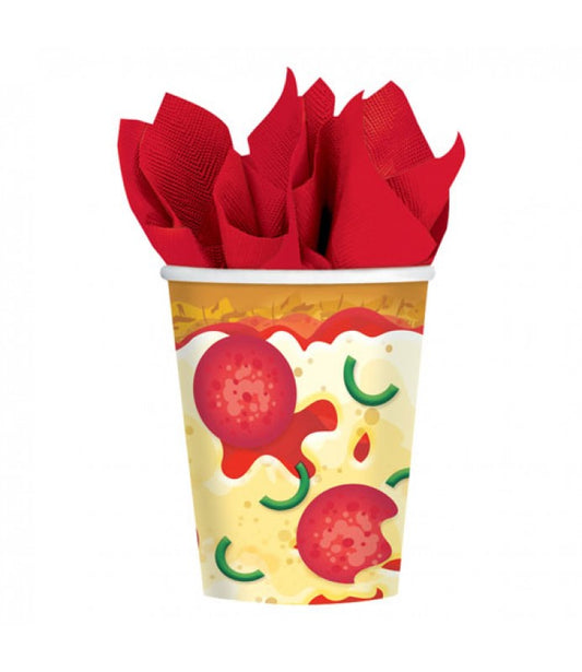 Pizza Party 9oz Paper Cups 8ct