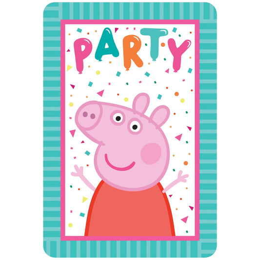 Peppa Pig Confetti Party Postcard Invites 8ct