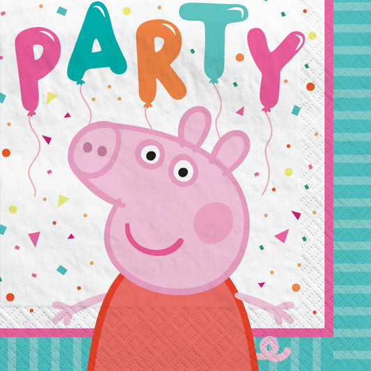 Peppa Pig Confetti Party Beverage Napkin 16ct