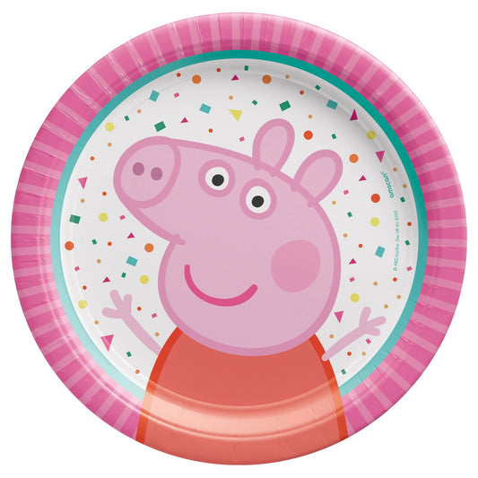 Peppa Pig Confetti Party 7" Round Plate 8ct