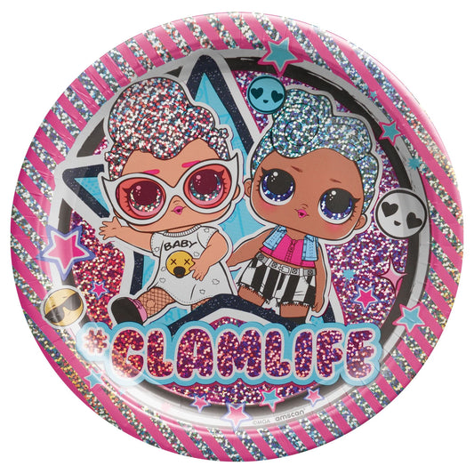 LOL Surprise Together 7" Prismatic Round Plates 8ct