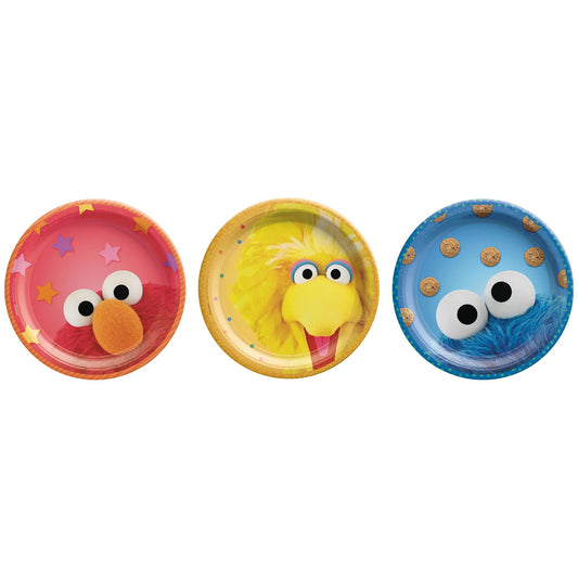 Everyday Sesame Street Round Plates, 7" - Assorted 8ct