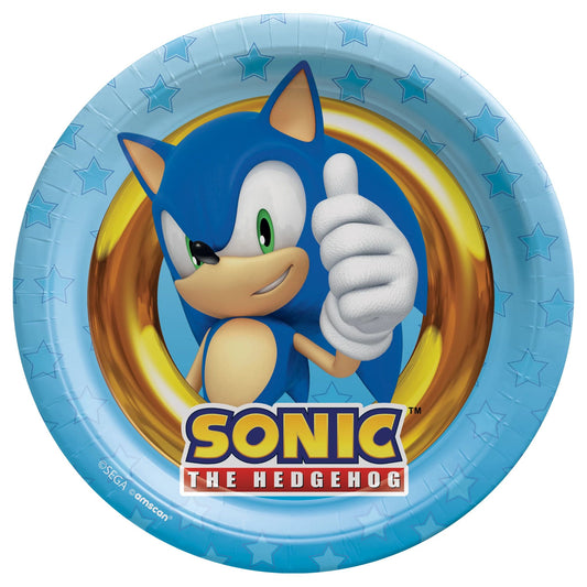 Sonic 7" Round Plates 8ct