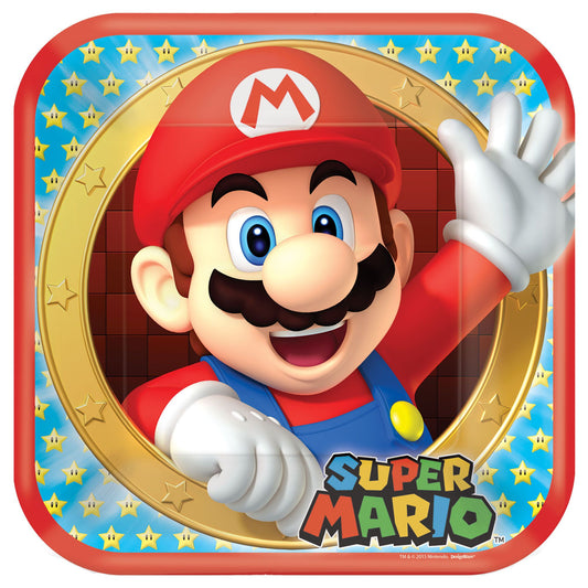 Super Mario Brothers™ Square Plates, 9" 8ct