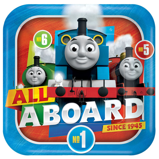 Thomas All Aboard 9" Square Plates 8ct