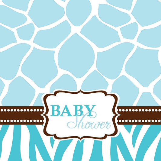 Baby Shower Wild Safari Blue 16ct