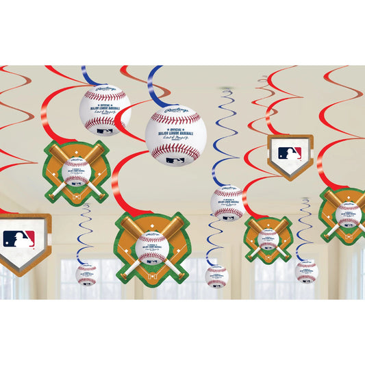 Rawlings™ Baseball Value Pack Swirl Decorations 12pc