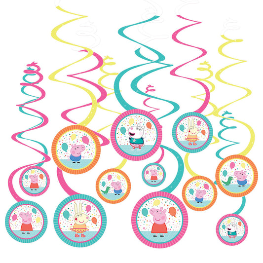 Peppa Pig Confetti Party Spiral Decoration Value Pack