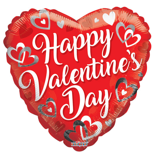 ConverUSA 18" Happy Valentine's Day White Hearts Balloon