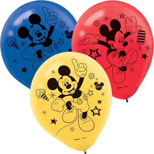 Mickey Roadster 12" Latex Balloons 6ct
