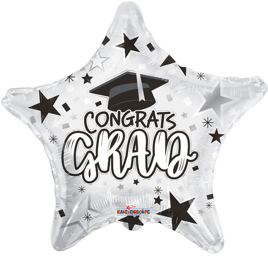 Conver USA 18" White Star Congrats Grad Foil Balloon